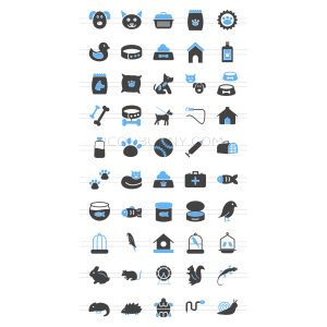 50 Pet Shop Blue Black Icons - Overview - IconBunny