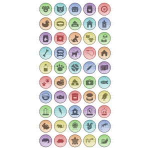 50 Pet Shop Filled Low Poly Icons - Overview - IconBunny