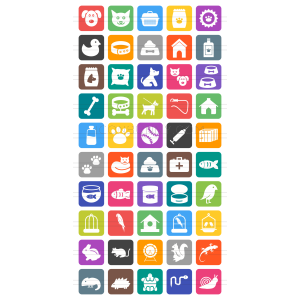 50 Pet Shop Flat Round Corner Icons - Overview - IconBunny