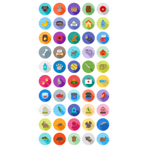 50 Pet Shop Flat Shadowed Icons - Overview - IconBunny