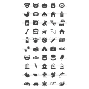 50 Pet Shop Glyph Icons - Overview - IconBunny