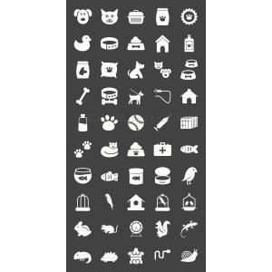 50 Pet Shop Glyph Inverted Icons - Overview - IconBunny