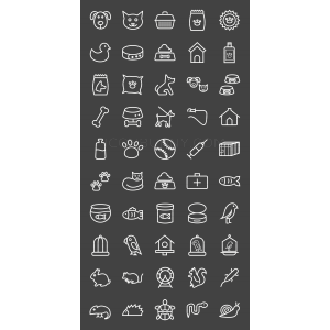50 Pet Shop Line Inverted Icons - Overview - IconBunny