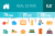 26 Real Estate Flat Multicolor Icons - Overview - IconBunny