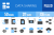 50 Data Sharing Blue Black Icons - Preview - IconBunny