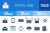 50 Digital Web Blue Black Icons - Preview - IconBunny