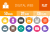 50 Digital Web Flat Round Icons - Preview - IconBunny