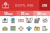 50 Digital Web Line Multicolor Filled Icons - Preview - IconBunny