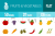 50 Fruits & Vegetables Flat Multicolor Icons - Preview - IconBunny