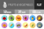 50 Fruits & Vegetables Flat Shadowed Icons - Preview - IconBunny