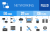 50 Networking Blue Black Icons - Preview - IconBunny