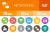 50 Networking Flat Round Icons - Preview - IconBunny