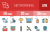 50 Networking Line Multicolor Filled Icons - Preview - IconBunny