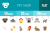50 Pet Shop Flat Multicolor Icons - Preview - IconBunny