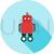 Robot Flat Shadowed Icon - IconBunny