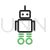 Robot Line Green Black Icon - IconBunny