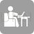 Working on laptop Flat Round Corner Icon - IconBunny