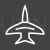 Fighter Jet II Line Inverted Icon - IconBunny