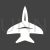 Fighter Jet II Glyph Inverted Icon - IconBunny