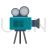 Video Camera Flat Multicolor Icon - IconBunny
