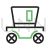 Carriage Line Green Black Icon - IconBunny