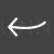 Arrow Pointing Left Glyph Inverted Icon