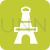 Eifel Tower Flat Round Corner Icon