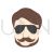 Hipster Man Flat Multicolor Icon