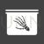 Hand X-ray Glyph Inverted Icon - IconBunny