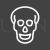 Skull X-ray Line Inverted Icon - IconBunny