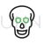 Skull X-ray Line Green Black Icon - IconBunny