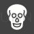 Skull X-ray Glyph Inverted Icon - IconBunny