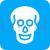 Skull X-ray Flat Round Corner Icon - IconBunny