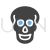 Skull X-ray Blue Black Icon - IconBunny