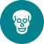 Skull X-ray Flat Round Icon - IconBunny