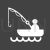 Fishing Glyph Inverted Icon