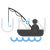 Fishing Blue Black Icon