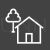 House with Tree Line Inverted Icon