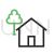 House with Tree Line Green Black Icon