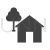 House with Tree Glyph Icon