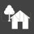 House with Tree Glyph Inverted Icon