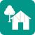 House with Tree Flat Round Corner Icon