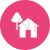 House with Tree Flat Round Icon