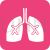 Lungs Flat Round Corner Icon - IconBunny