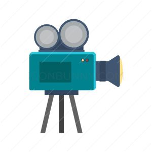 Video Camera Flat Multicolor Icon - IconBunny