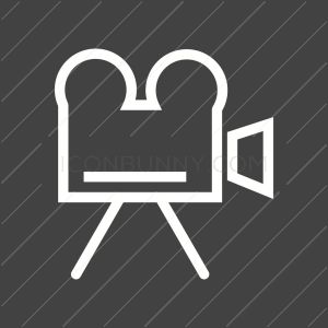 Video Camera Line Inverted Icon - IconBunny