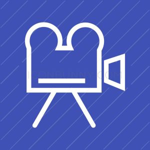 Video Camera Line Multicolor B/G Icon - IconBunny