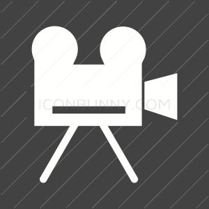 Video Camera Glyph Inverted Icon - IconBunny