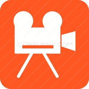 Video Camera Flat Round Corner Icon - IconBunny