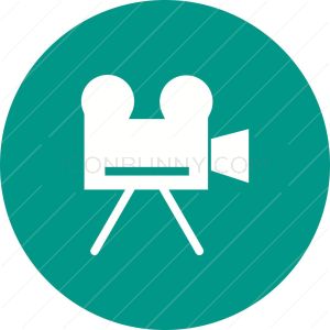 Video Camera Flat Round Icon - IconBunny